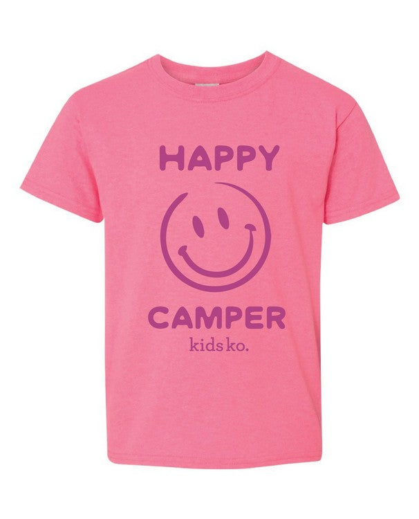 Happy Camper tshirt in Pink (PRE ORDER)